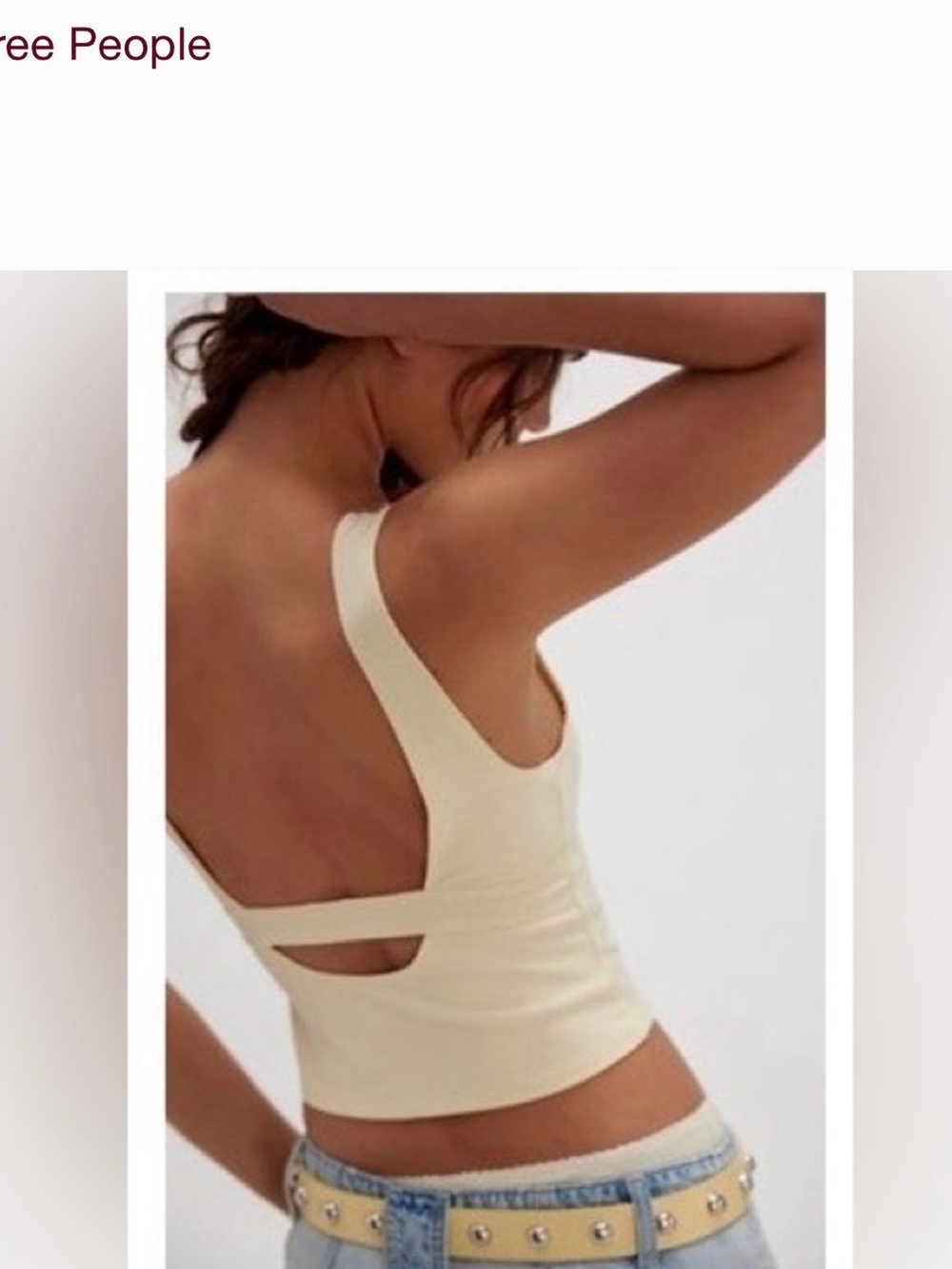 Free People Intimates Sea Salt WHITE Square Neck Tank